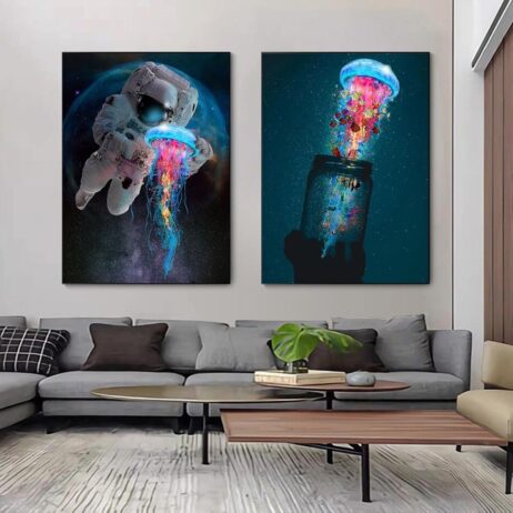 Abstract Vivid Jellyfish Canvas Wall Art Paintings