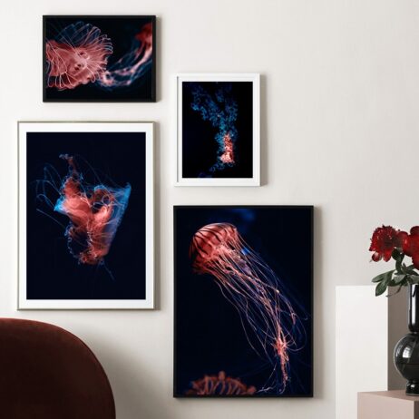 Deep Sea Jellyfish Wall Art – Jellyfish Canvas Painting – Posters And Prints