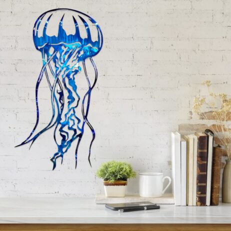 Metal Jellyfish Wall Decor Sea Wall Art Decor Tropical Fish Hanging Sculpture Beach Theme Decor Wall Art Decorations Exquisite