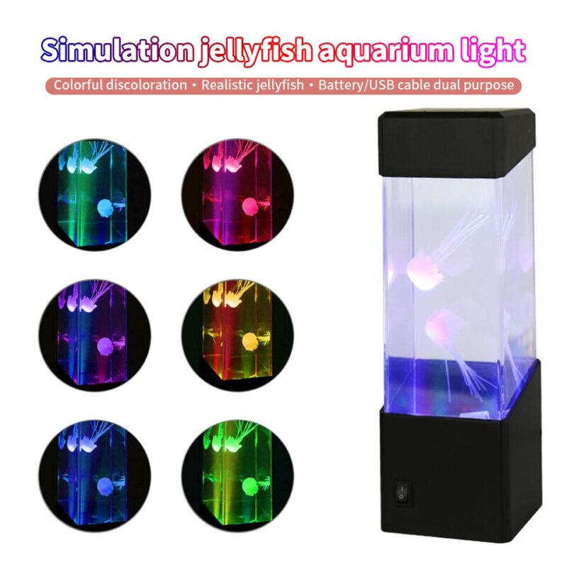 Jellyfish LED Lava Lamp With Multicolor Lighting Modes