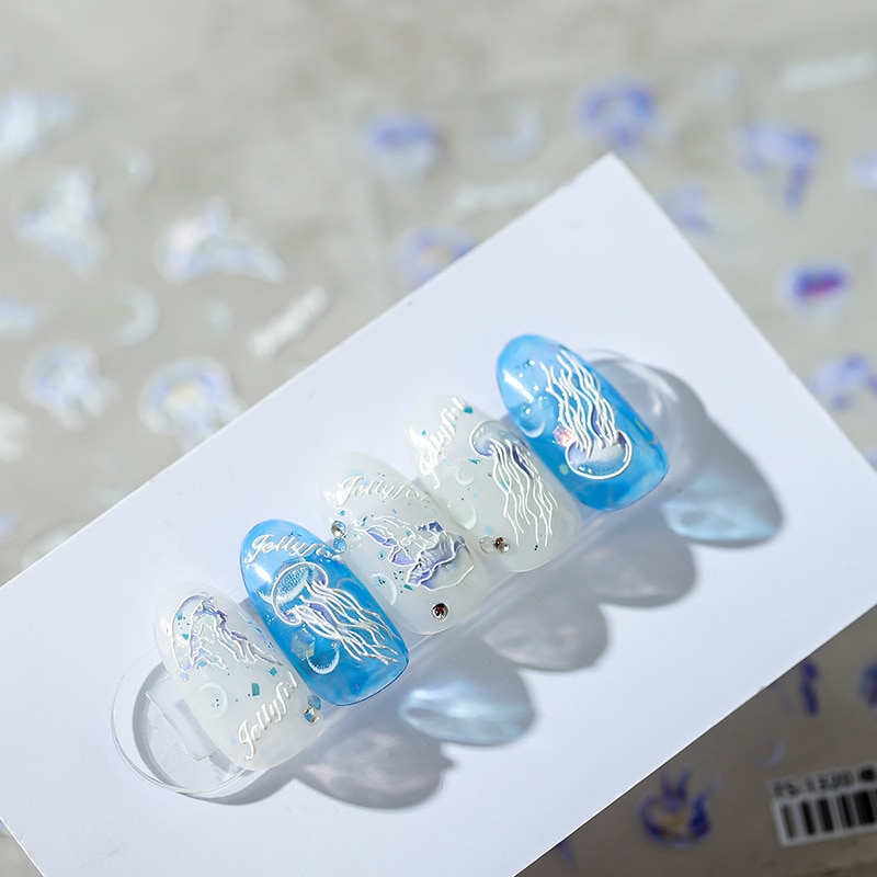 5D Pattern Nail Jellyfish Sticker - Image 2