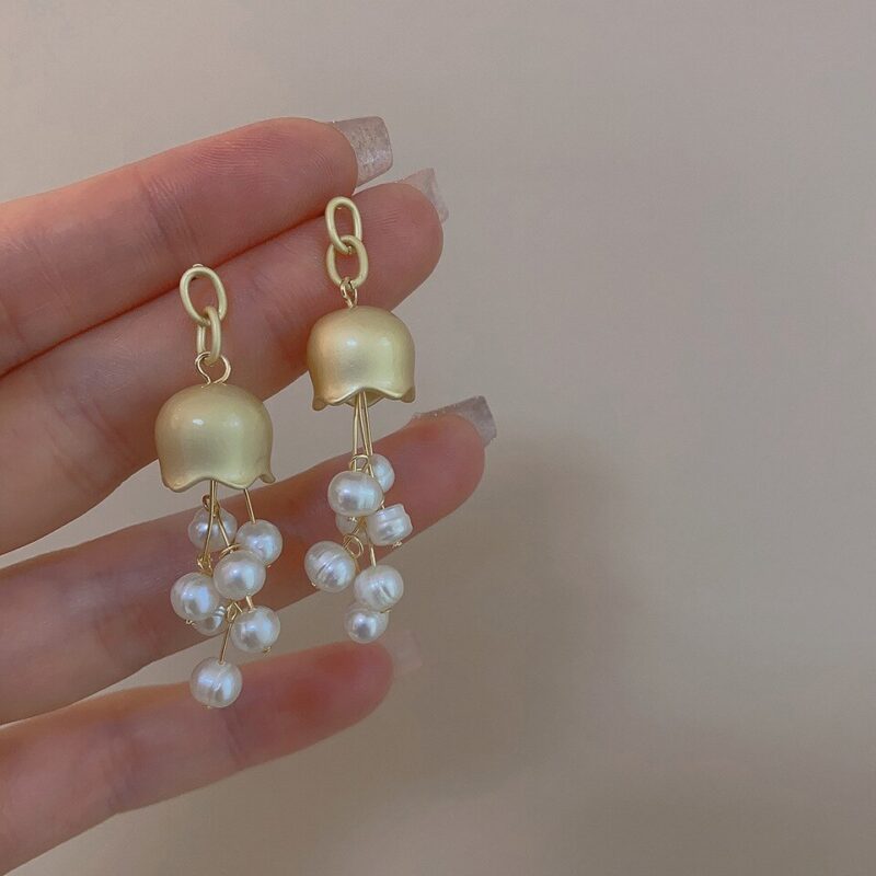 Jellyfish Tassel Natural Freshwater Pearl Earrings - Image 5
