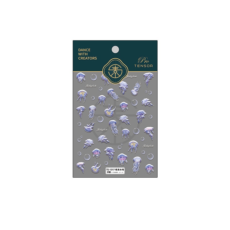 5D Pattern Nail Jellyfish Sticker - Image 4