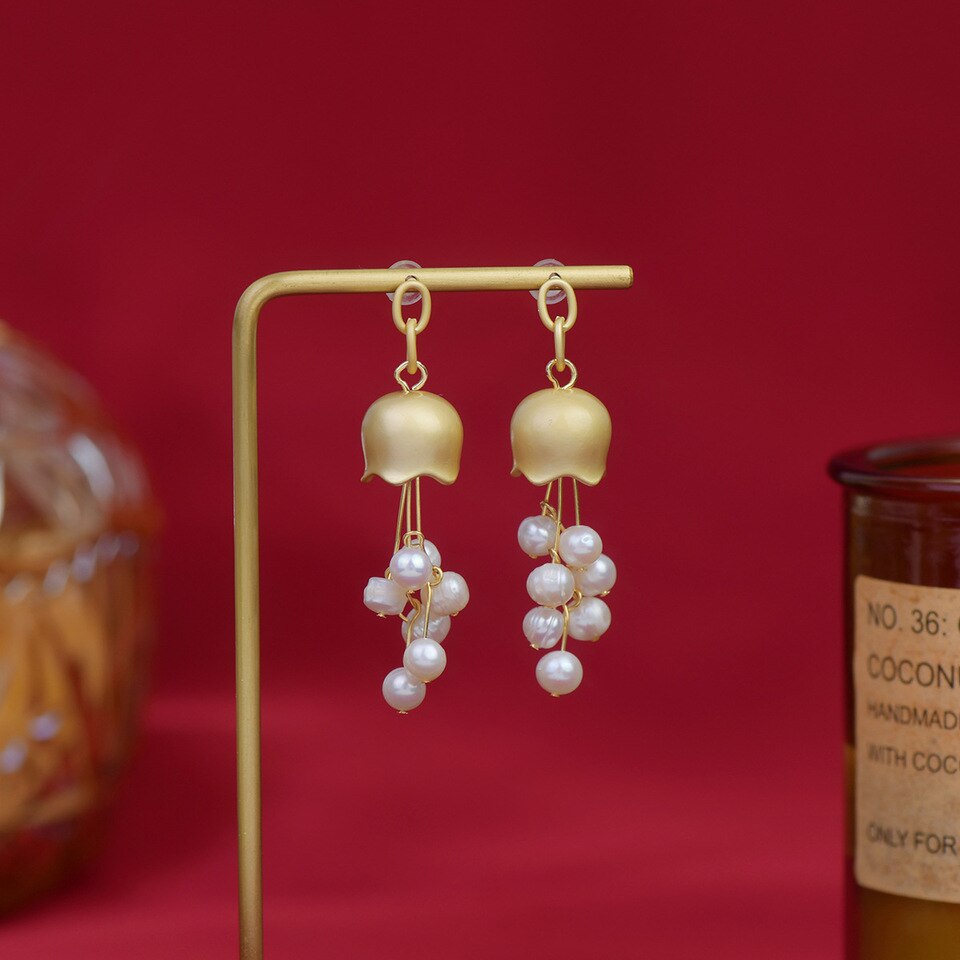 Jellyfish Tassel Natural Freshwater Pearl Earrings - Image 3