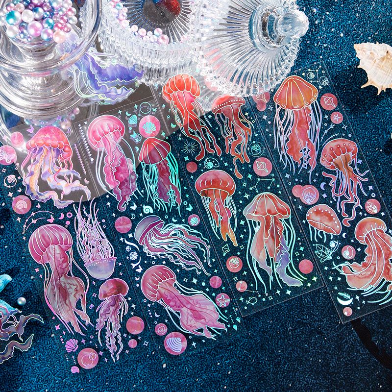 Cute Jellyfish Stickers for Scrapbook Planner
