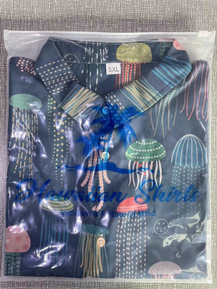 Men's Fashion Vintage Jellyfish Casual Short Sleeve Shirt - Multiple styles - Image 5