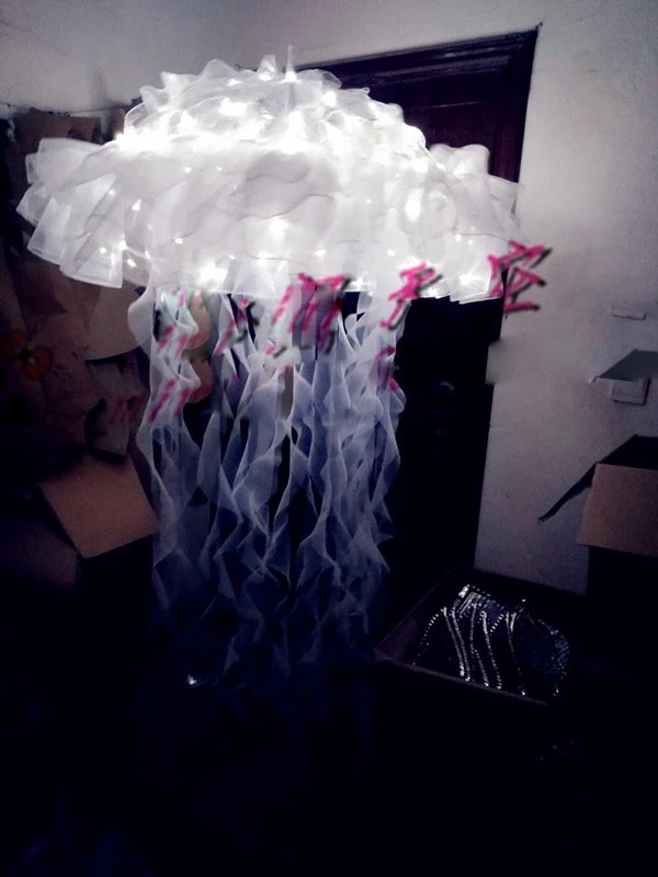 LED Jellyfish Umbrella - Pink / Lavender or White - Perfect For Stage Performances, Nightclubs, Gogo Costumes, and Halloween