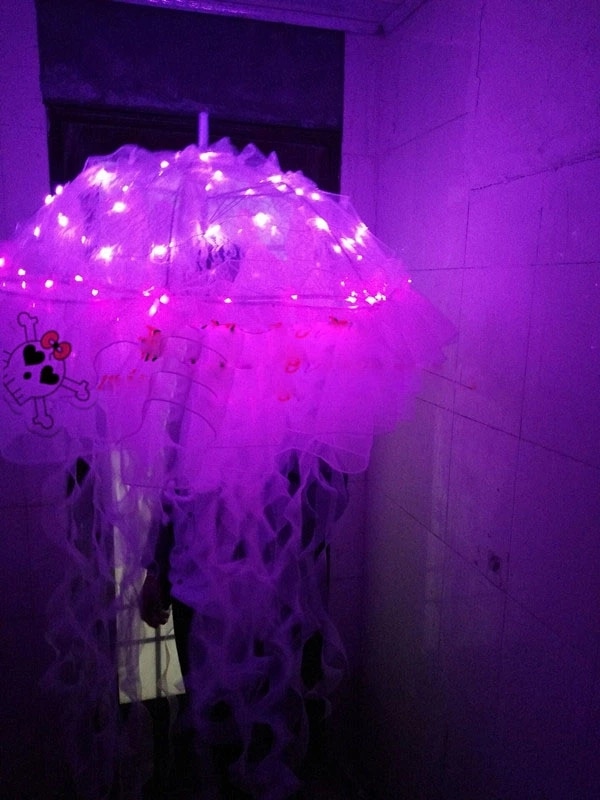LED Jellyfish Umbrella - Pink / Lavender or White - Perfect For Stage Performances, Nightclubs, Gogo Costumes, and Halloween - Image 4