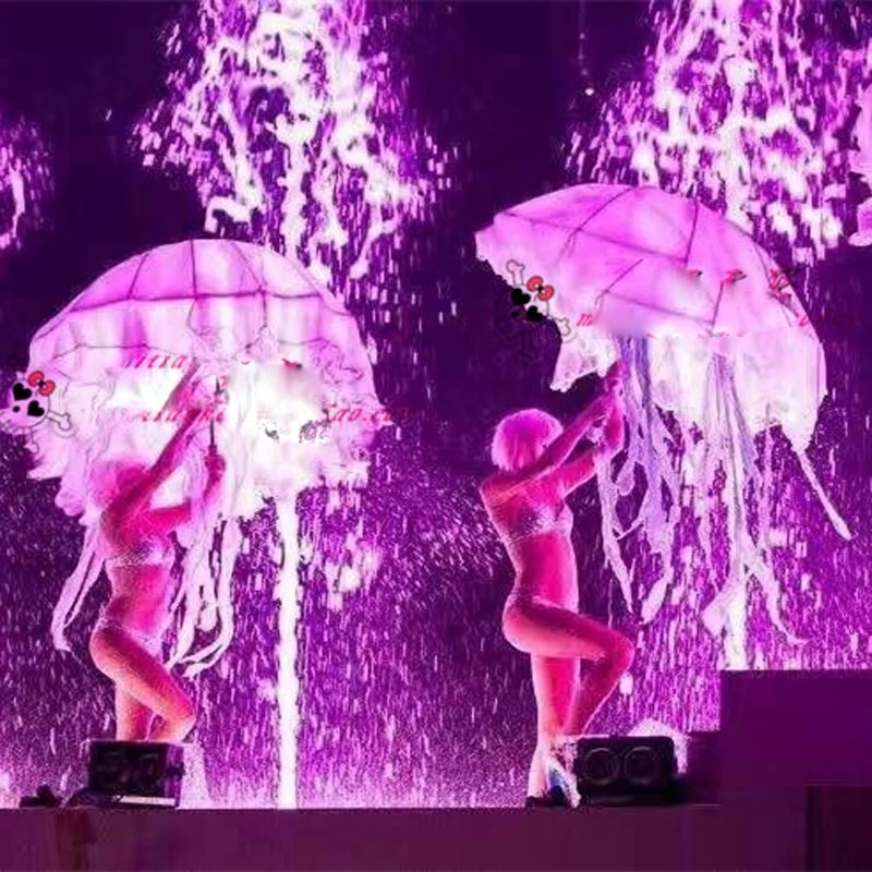 LED Jellyfish Umbrella - Pink / Lavender or White - Perfect For Stage Performances, Nightclubs, Gogo Costumes, and Halloween - Image 3