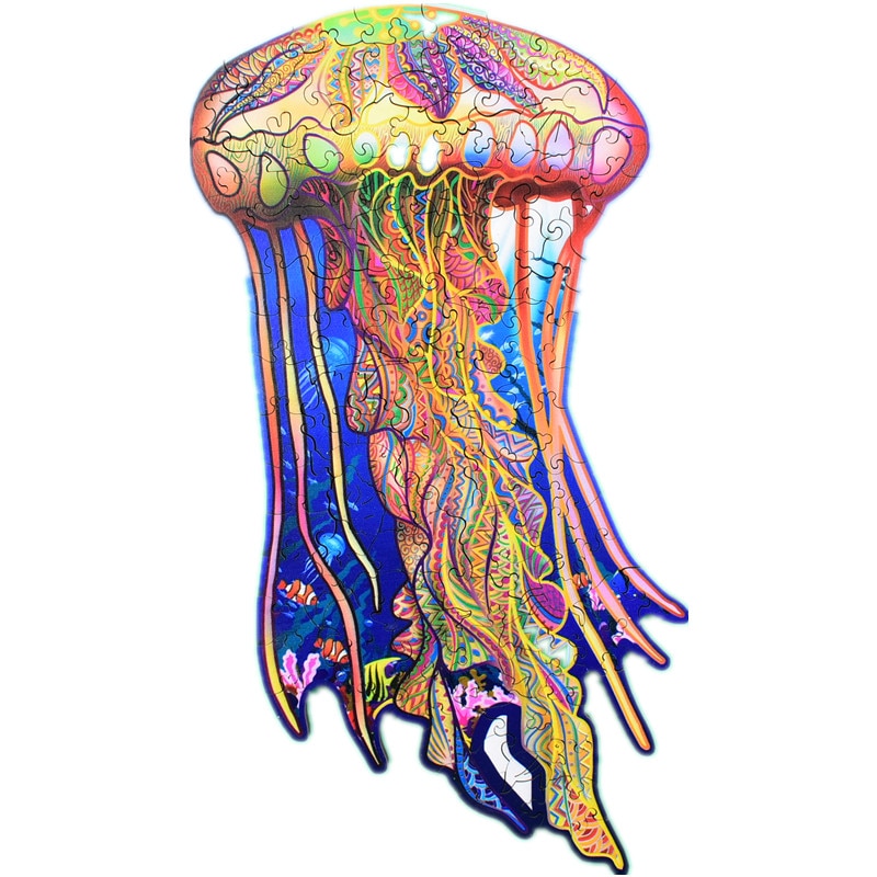 Wooden Jellyfish Puzzle - Unique Shape