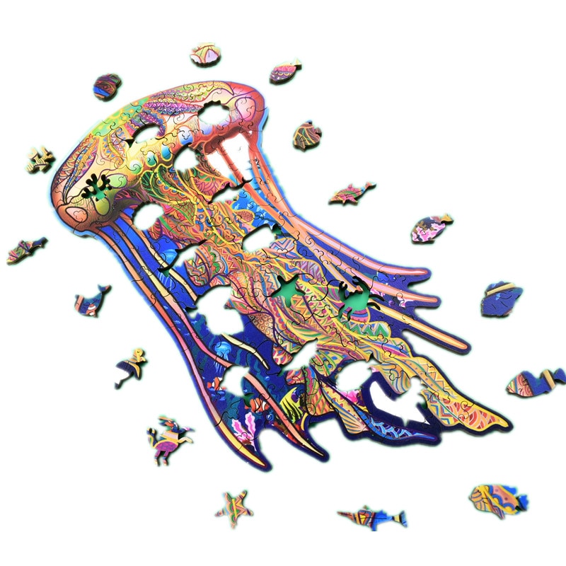 Wooden Jellyfish Puzzle - Unique Shape - Image 4
